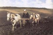 Ilya Repin A Ploughman,Leo Tolstoy Ploughing USA oil painting artist